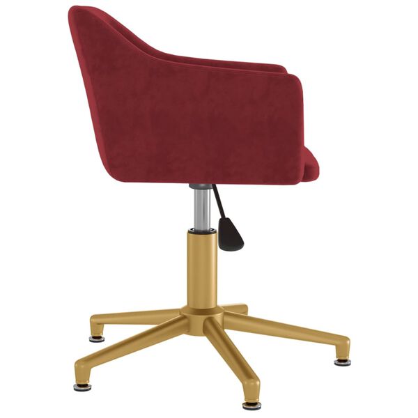 vidaXL Chaise pivotante de bureau Rouge bordeaux Velours