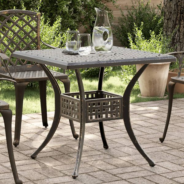 vidaXL Table de jardin bronze 80x80x75 cm aluminium coul&eacute;