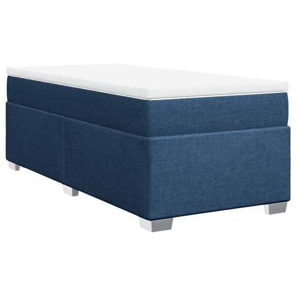 vidaXL Sommier &agrave; lattes de lit avec matelas Bleu 80x200 cm Tissu