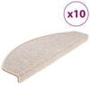 vidaXL Tapis d'escalier 10 pi&egrave;ces 65 x 24 x 4 cm Taupe Demi-rond Grand