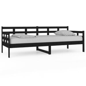 vidaXL Lit de jour sans matelas noir bois de pin massif 80x200 cm