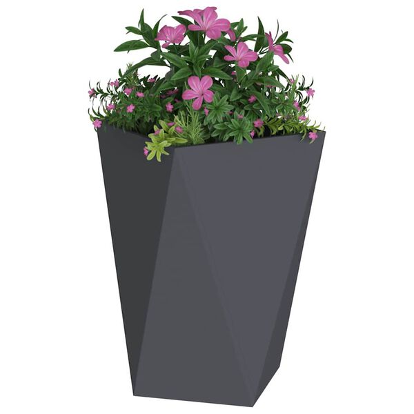 vidaXL Jardini&egrave;re 2 pcs Anthracite 50 x 50 x 75 cm Acier