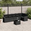 vidaXL Salon de jardin 7 pcs avec coussins noir r&eacute;sine tress&eacute;e