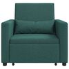 vidaXL Canapé-lit escamotable simple Vert foncé 90 x 165 x 87 cm tissu