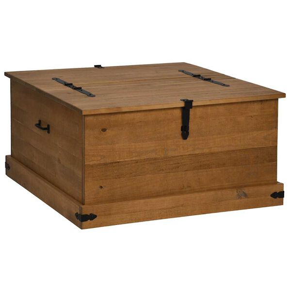 vidaXL Coffre de rangement HALDEN 91x91x47 cm bois massif pin
