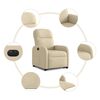 vidaXL Fauteuil inclinable &eacute;lectrique cr&egrave;me tissu