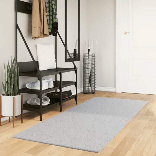 vidaXL Tapis HUARTE &agrave; poils courts doux et lavable gris 80x200 cm