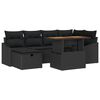 vidaXL Ensemble de canap&eacute; de jardin 7 pc Noir polyrotin