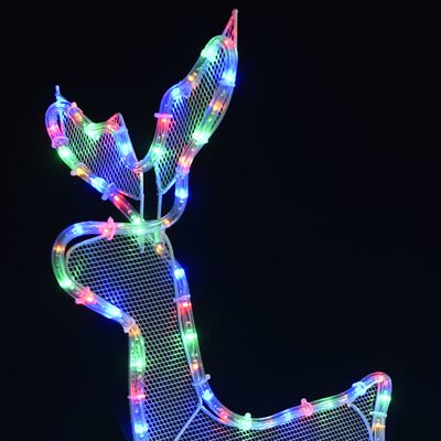 vidaXL Cordon lumineux de Noël Renne et traîneau avec maille 432 LED