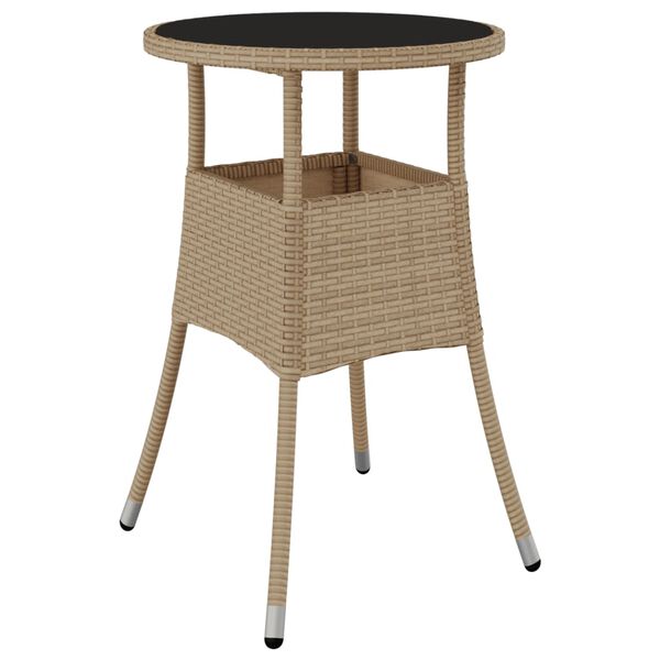 vidaXL Ensemble &agrave; manger de jardin et coussins 5 pcs beige rotin verre