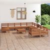 vidaXL Salon de jardin 12 pcs Marron miel Bois de pin massif