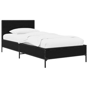 vidaXL Cadre de lit avec t&ecirc;te de lit Ch&ecirc;ne noir 80 x 200 cm