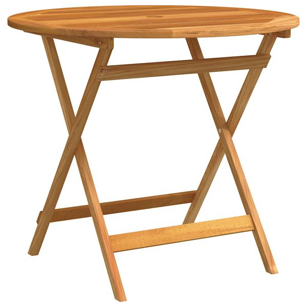 vidaXL Table de jardin pliable &Oslash;90x75 cm Bois d'eucalyptus solide