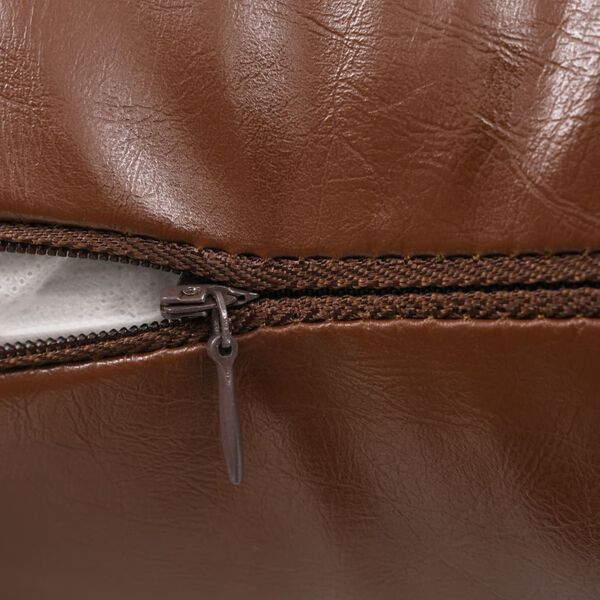 vidaXL Jeu de coussin 2 pcs PU 60 x 60 cm Marron