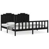 vidaXL Cadre de lit sans matelas noir 200x200 cm bois massif de pin