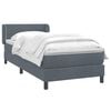 vidaXL Sommier &agrave; lattes de lit et matelas gris fonc&eacute; 90x210 cm velours