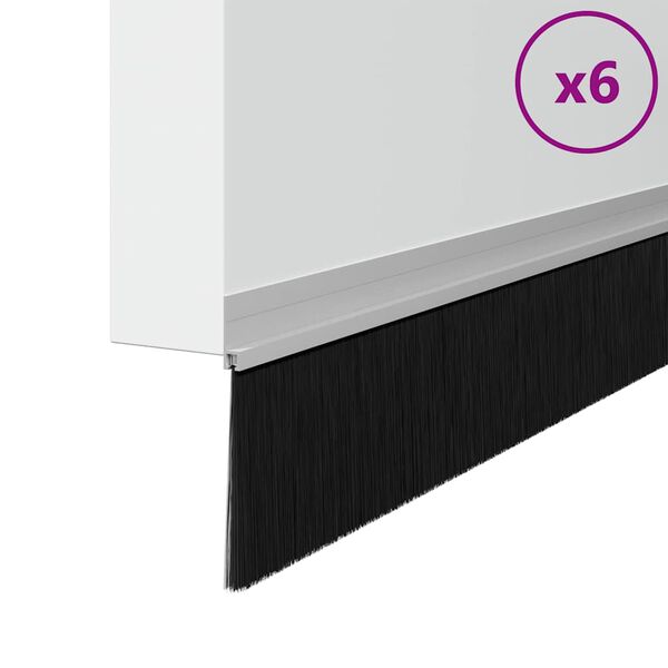 vidaXL Brosses de porte adh&eacute;sives 6 pcs Argent 100 cm