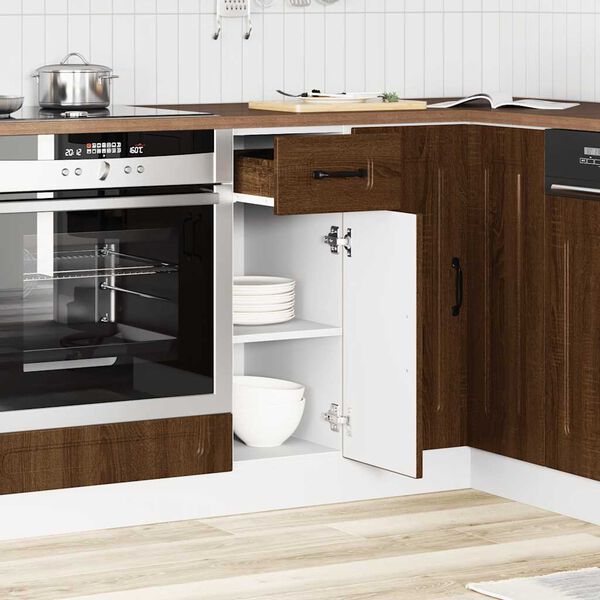 vidaXL Armoire de cuisine Porto ch&ecirc;ne marron bois d'ing&eacute;nierie