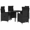 vidaXL Ensemble de Tables Basses avec coussin avec oreiller 5 pcs Noir