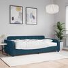 vidaXL Lit de jour avec matelas bleu 100x200 cm velours