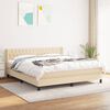 vidaXL Sommier &agrave; lattes de lit avec matelas Cr&egrave;me 180x200 cm Tissu