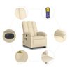 vidaXL Fauteuil inclinable de massage &eacute;lectrique Cr&egrave;me Tissu