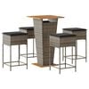 vidaXL Ensemble de bar de jardin 5 pcs avec coussins gris poly rotin