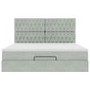 VidaXL Cadre de lit ottoman et matelas gris clair 180x200cm velours