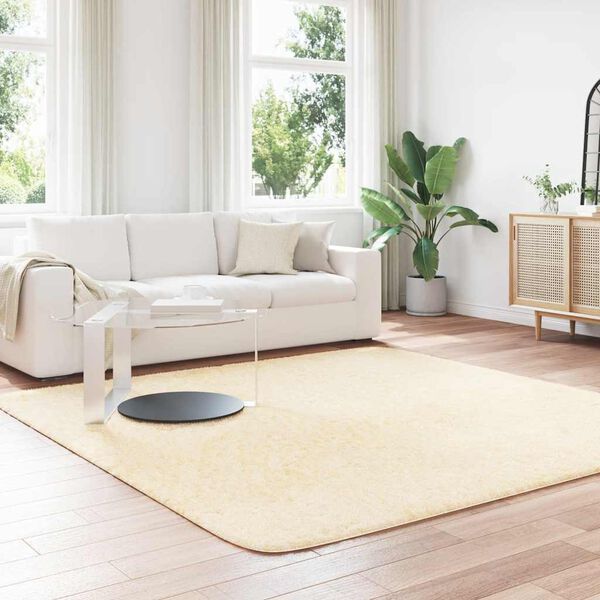 vidaXL Tapis shaggy &agrave; poils longs NAVARRA cr&egrave;me 240x240 cm polyester
