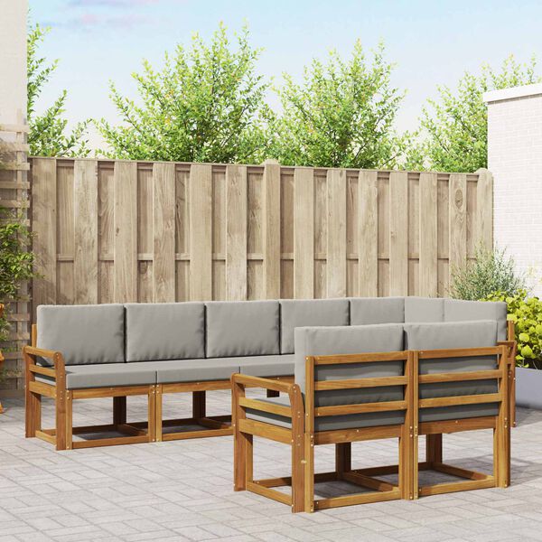 vidaXL Ensemble de canap&eacute;s d'ext&eacute;rieur 8 pcs Gris Naturel et Clair