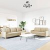 vidaXL Ensemble de canapés 3 pcs avec repose-pied crème tissu