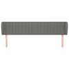 vidaXL T&ecirc;te de lit avec oreilles Gris fonc&eacute; 183x23x78/88 cm Tissu
