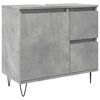 vidaXL Armoire de lavabo de salle de bain gris b&eacute;ton 65x33x60 cm