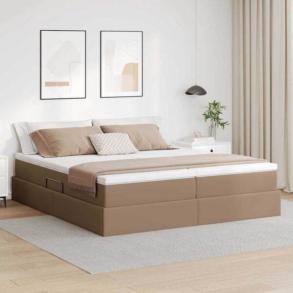 vidaXL Lit avec rangement et matelas Cappuccino 180 x 200 cm