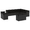vidaXL Salon de jardin 12 pcs avec coussins noir r&eacute;sine tress&eacute;e
