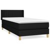 vidaXL Sommier &agrave; lattes de lit avec matelas Noir 90x200 cm Tissu