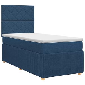 vidaXL Lit boxspring avec matelas Bleu 90 x 190 cm Tissu