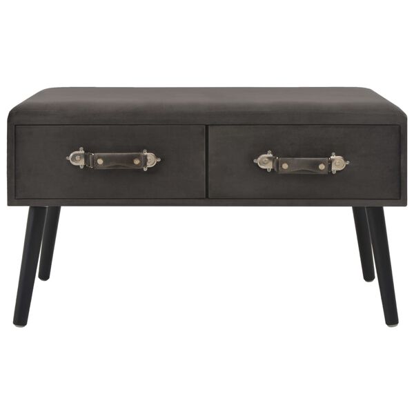 vidaXL Banc avec tiroirs 80 cm Gris Velours
