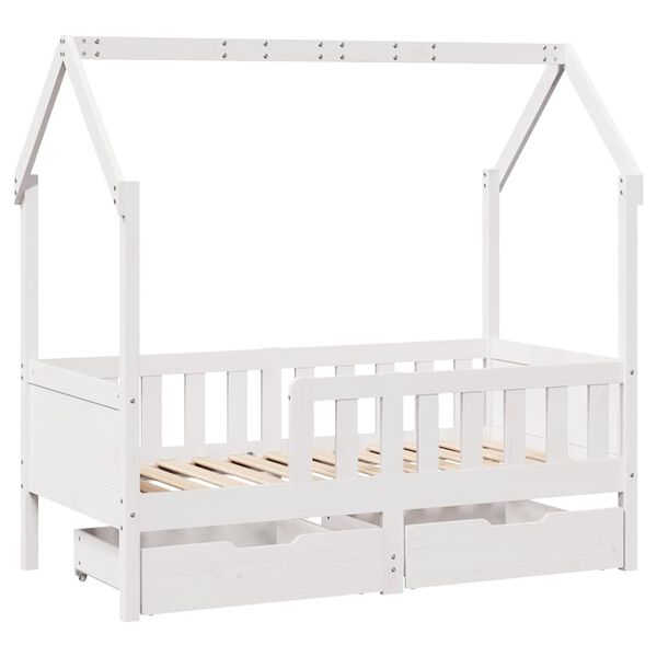 vidaXL Cadre de lit enfant avec tiroirs sans matelas 70x140 cm bois