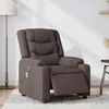vidaXL Fauteuil de massage inclinable électrique Marron foncé Tissu