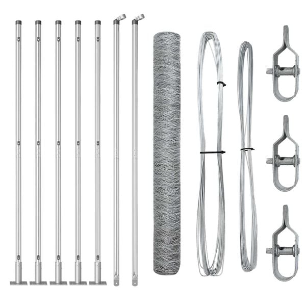 vidaXL Poteau de cl&ocirc;ture. Argent&eacute; 10 x 0,8 m (maille de 50 mm) Acier