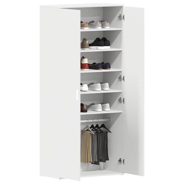 vidaXL Cabinet &agrave; chaussures Blanc 80 x 39 x 178 cm Bois d'ing&eacute;nierie