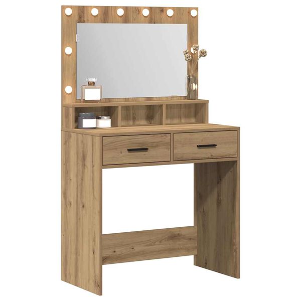 vidaXL Table de Toilette avec tiroir Ch&ecirc;ne artisanal 79 x 41 x 135 cm