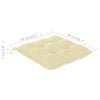 vidaXL Chaises de jardin lot de 4 et coussins blanc crème Teck solide