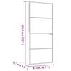 vidaXL Porte d'intérieur Blanc 83x201,5 cm Trempé verre aluminium fin