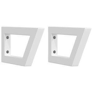 vidaXL Supports d'&eacute;tag&egrave;res pour lavabo 2 pcs blanc trap&egrave;ze acier