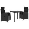 vidaXL Ensemble de Tables Basses avec coussin avec oreiller 3 pcs Noir