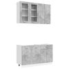 vidaXL Unit&eacute; de cuisine LYON 4 pc Gris b&eacute;ton Bois d'ing&eacute;nierie