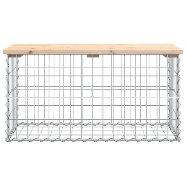 vidaXL Banc de jardin design de gabion 83x44x42 cm bois massif de pin