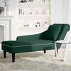 vidaXL Fauteuil long et coussin et accoudoir droit vert fonc&eacute; velours